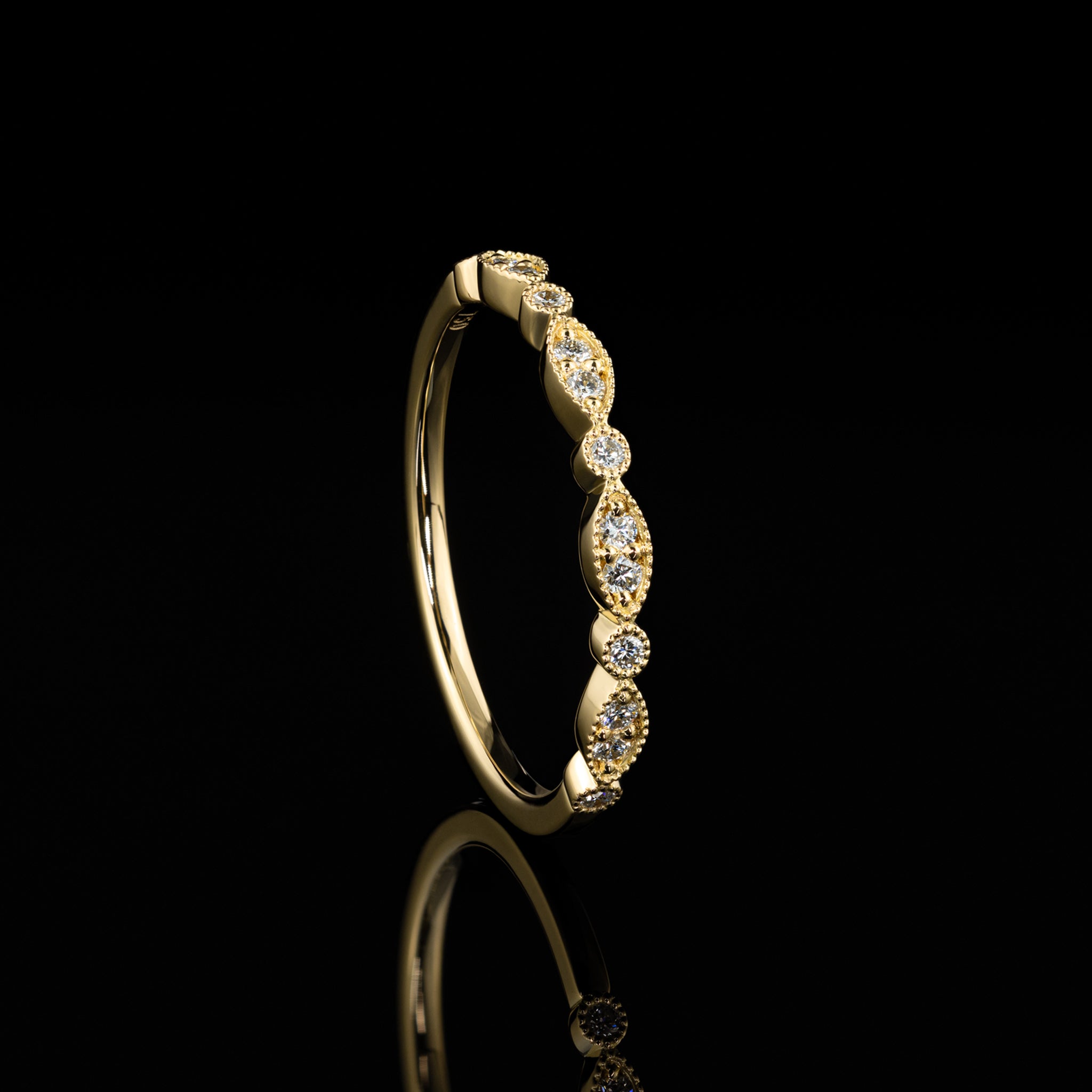 Besonderer Vorsteckring Ehering Liliana,  Vintage, Goldschmiede, Goldzeit in Nürnberg, Gelbgold, Rendering